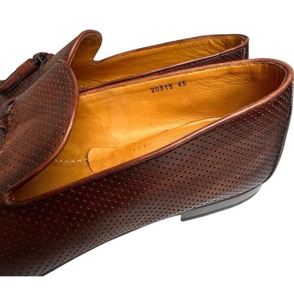 Magnanni Perforated Tassel Loafers Mens Sz 12 Brown Leather Spain SlipOn Preppy - Picture 10 of 16